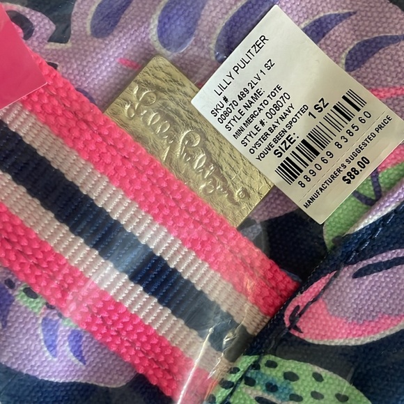 Lilly Pulitzer Mini Mercato Tote -Oyster Bay Navy Youve Been Spotted-FIRM PRICE - Picture 7 of 8